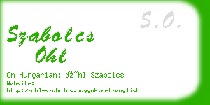 szabolcs ohl business card
